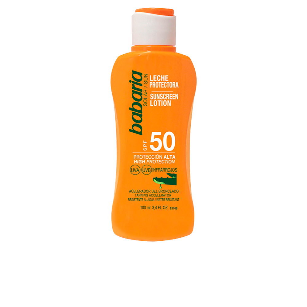 BABARIA  Leche Protectora Solar con Aloe Vera SPF50 100ml