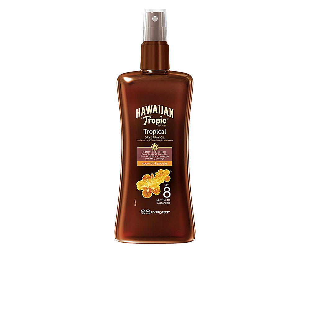 HAWAIIAN TROPIC  COCONUT & PAPAYA dry oil SPF8 spray 200 ml