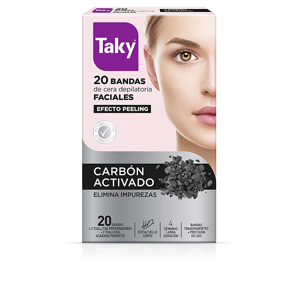 TAKY  ACTIVATED CARBON facial depilatory wax strips 20 units