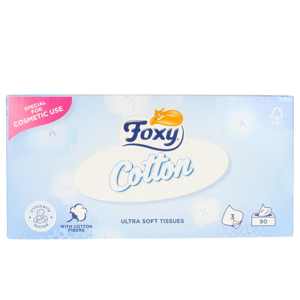 FOXY FACIAL COTTON pañuelos ultra suaves 90 u