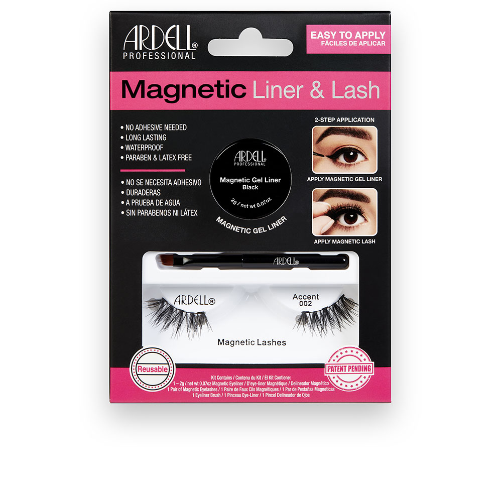 ARDELL  MAGNETIC LINER & LASH ACCENT pestañas #002 + gel liner 3 u
