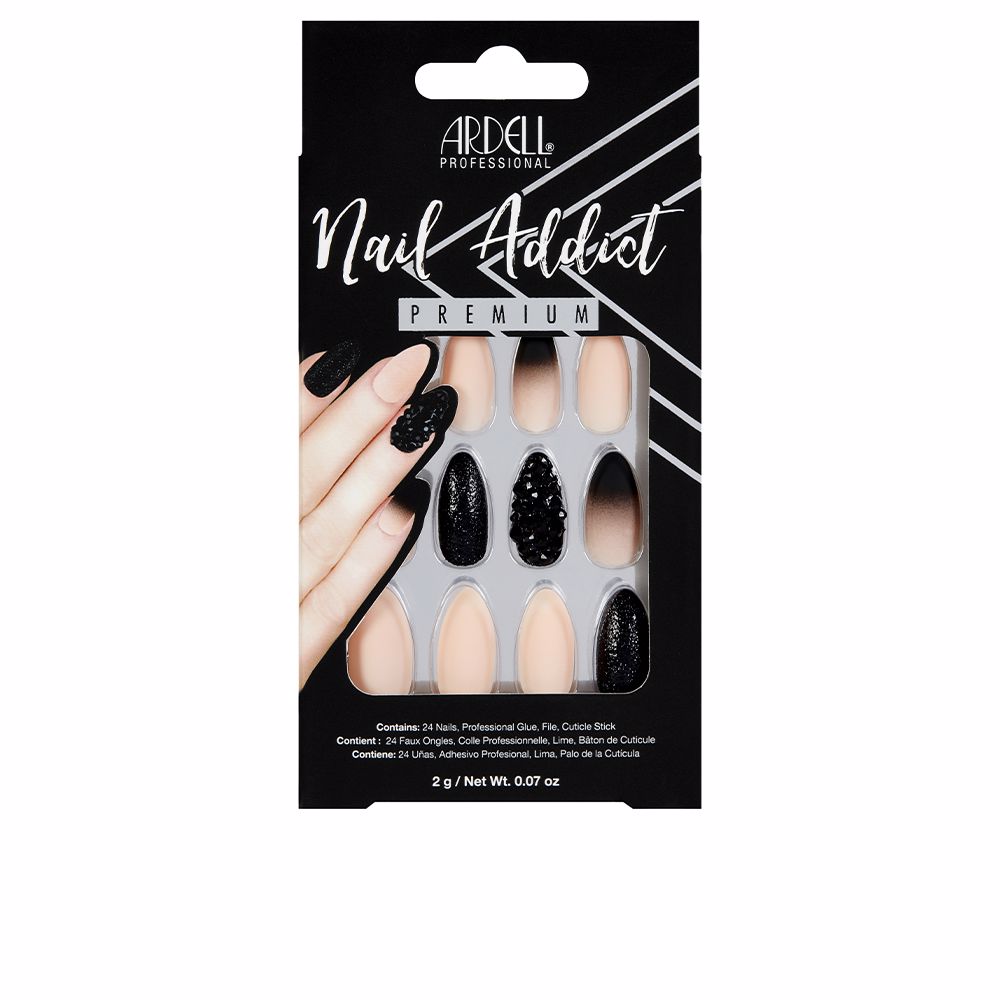 ARDELL  NAIL ADDICT black stud & pink ombre 1 u
