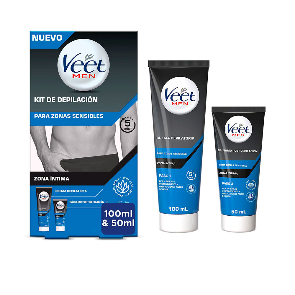 VEET  VEET MEN 2-STEP HAIR REMOVAL KIT sensitive areas 150 ml