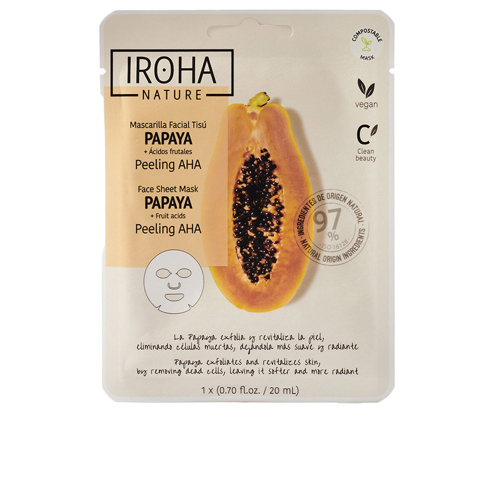 IROHA  PAPAYA PEELING AHA tissue facial mask 1 u