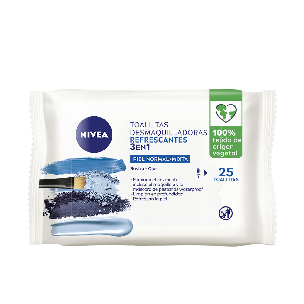 NIVEA  Refreshing 3-in-1 MAKEUP REMOVAL WIPES 25 u