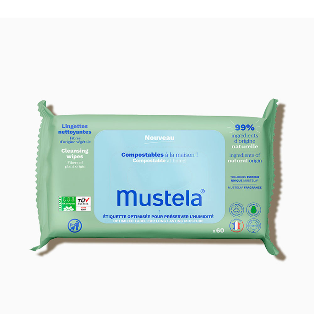 MUSTELA  BIO compostable cleaning wipes 60 units