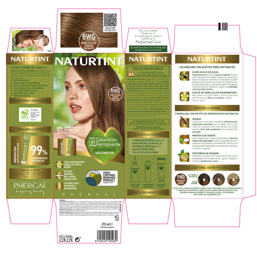 NATURTINT  NATURTINT ammonia-free dye #6Wg-Radiant Golden Dark Blonde 170 ml