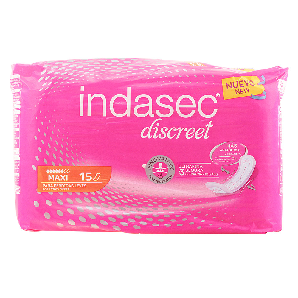 INDASEC  DISCREET maxi incontinence pads 15 units