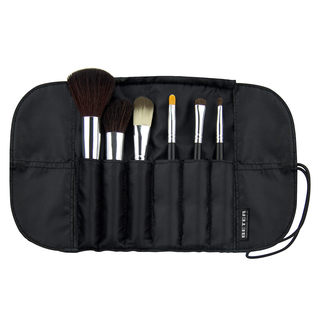 BETER  PROFESSIONAL estuche-manta con brochas make up 6 u