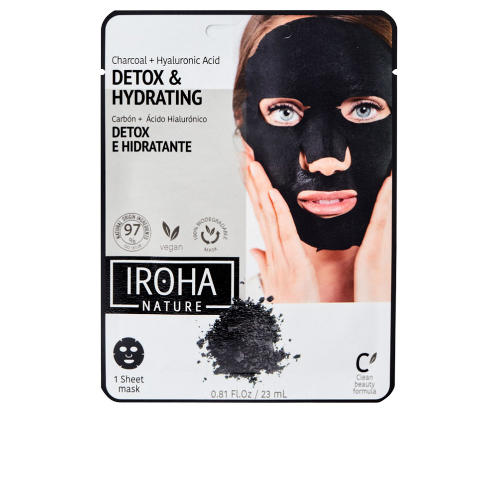 IROHA  DETOX CHARCOAL BLACK tissue facial mask 1use 1 u
