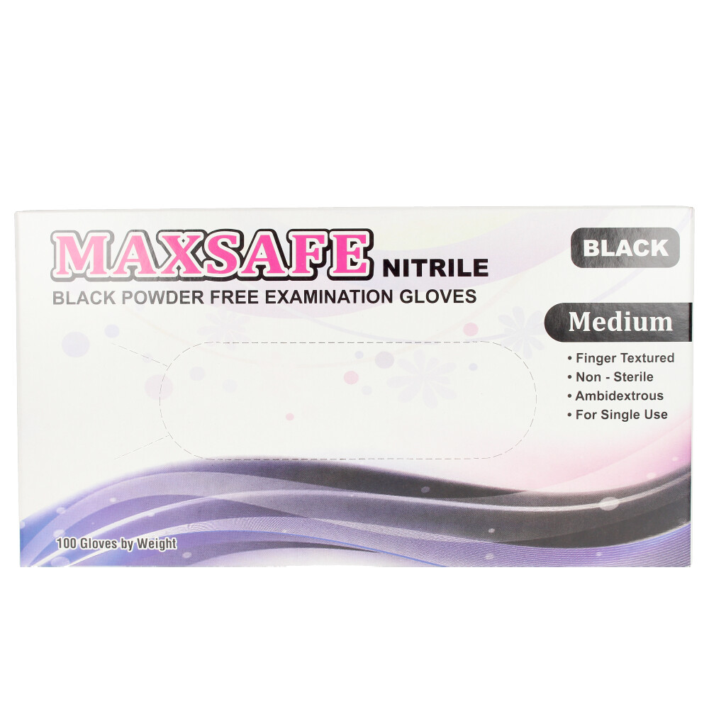 MAXSAFE  MAXSAFE nitryl gloves size M #black 100 pz
