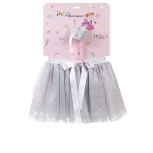 INCA TUTÚ PLATEADO Y CINTA CON CORONA set 2 pz