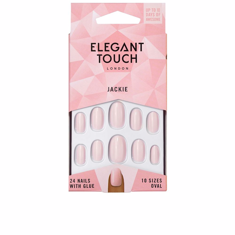 ELEGANT TOUCH  POLISHED COLOUR nails with glue oval #jackie