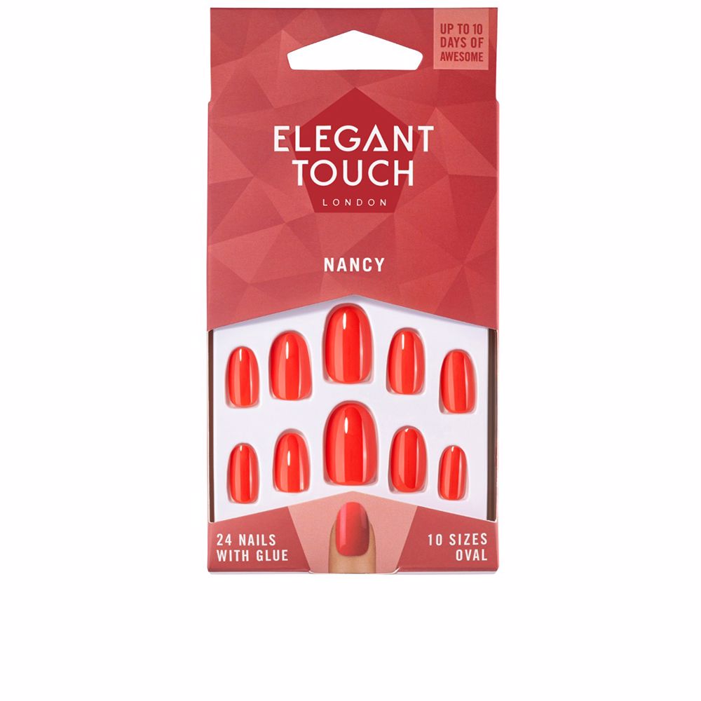 ELEGANT TOUCH POLISHED COLOUR nails with glue oval #nancy