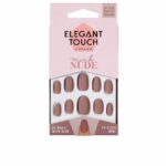 ELEGANT TOUCH  POLISHED COLOUR nails with glue oval #mink nude