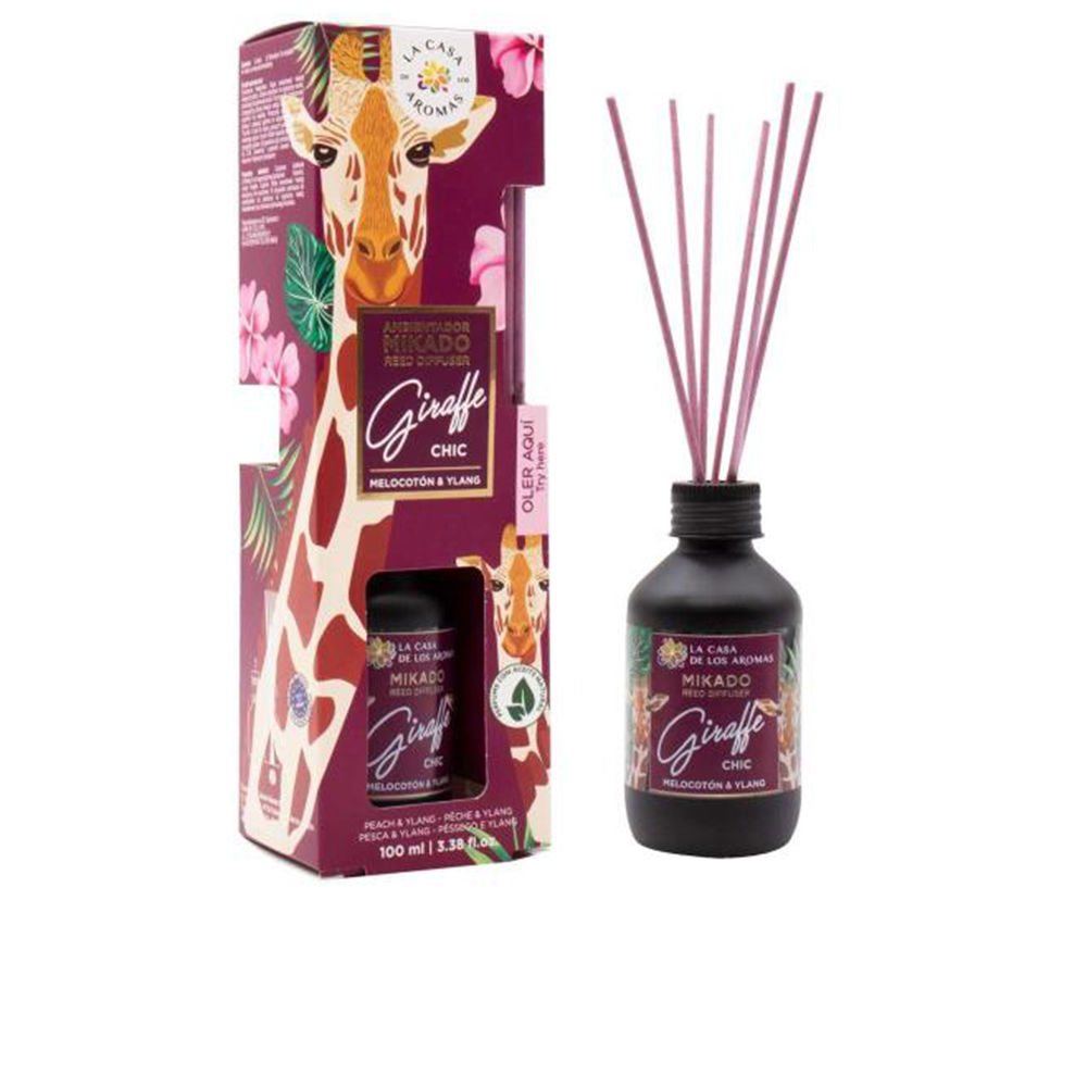 LA CASA DE LOS AROMAS  AMBIENTADOR mikado Giraffe Chic #melocotón & ylang 100 ml
