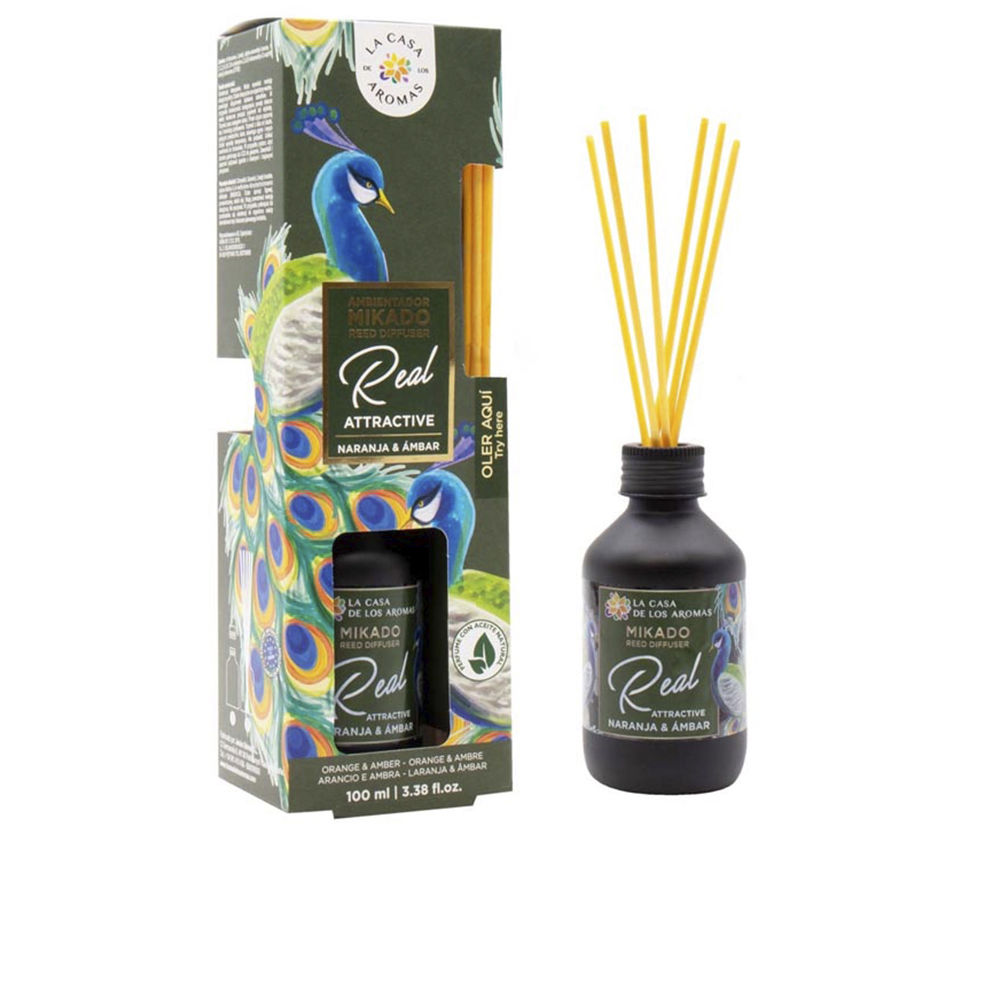LA CASA DE LOS AROMAS  AMBIENTADOR mikado Real Attractive #naranja & ámbar 100 ml