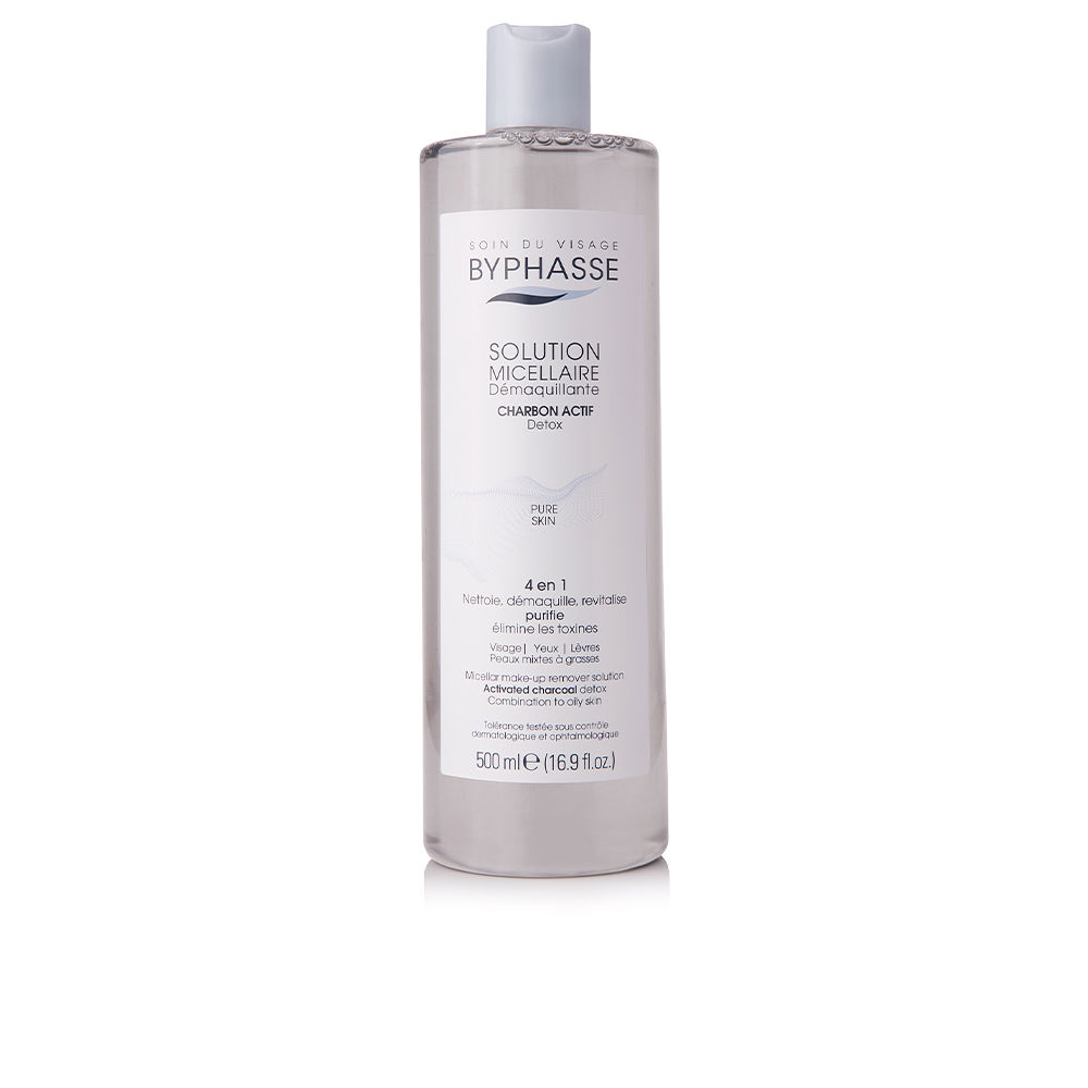 BYPHASSE  Micellar solution makeup remover with activated carbon 500 ml