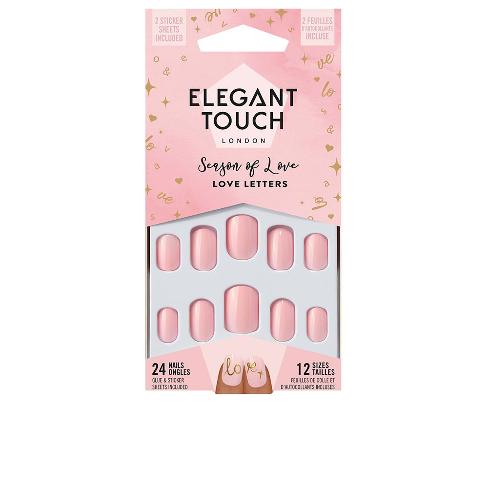 ELEGANT TOUCH  LUXE LOOKS nails with glue squoval limited ed #love letters 24 u