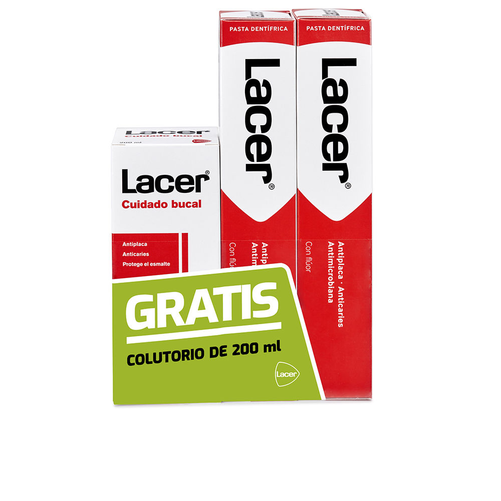 LACER  TOOTHPASTE PACK 2 x 125 ml + mouthwash 200 ml