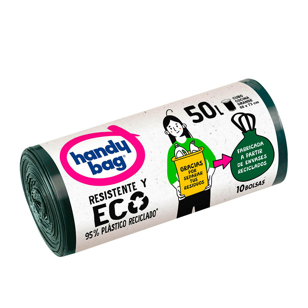 ALBAL HANDY BAG RECICLADA bolsa basura resistente 50 litros 10 u