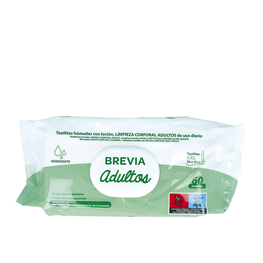SALUSTAR  BREVIA adult cleaning lotion wipes 30x20 cm 60 units