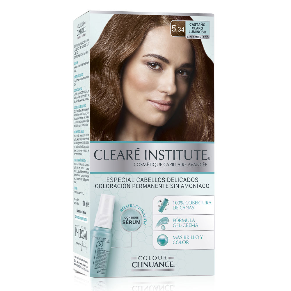 CLEARÉ INSTITUTE  COLOUR CLINUANCE delicate hair #5.34-luminous light brown 1 u