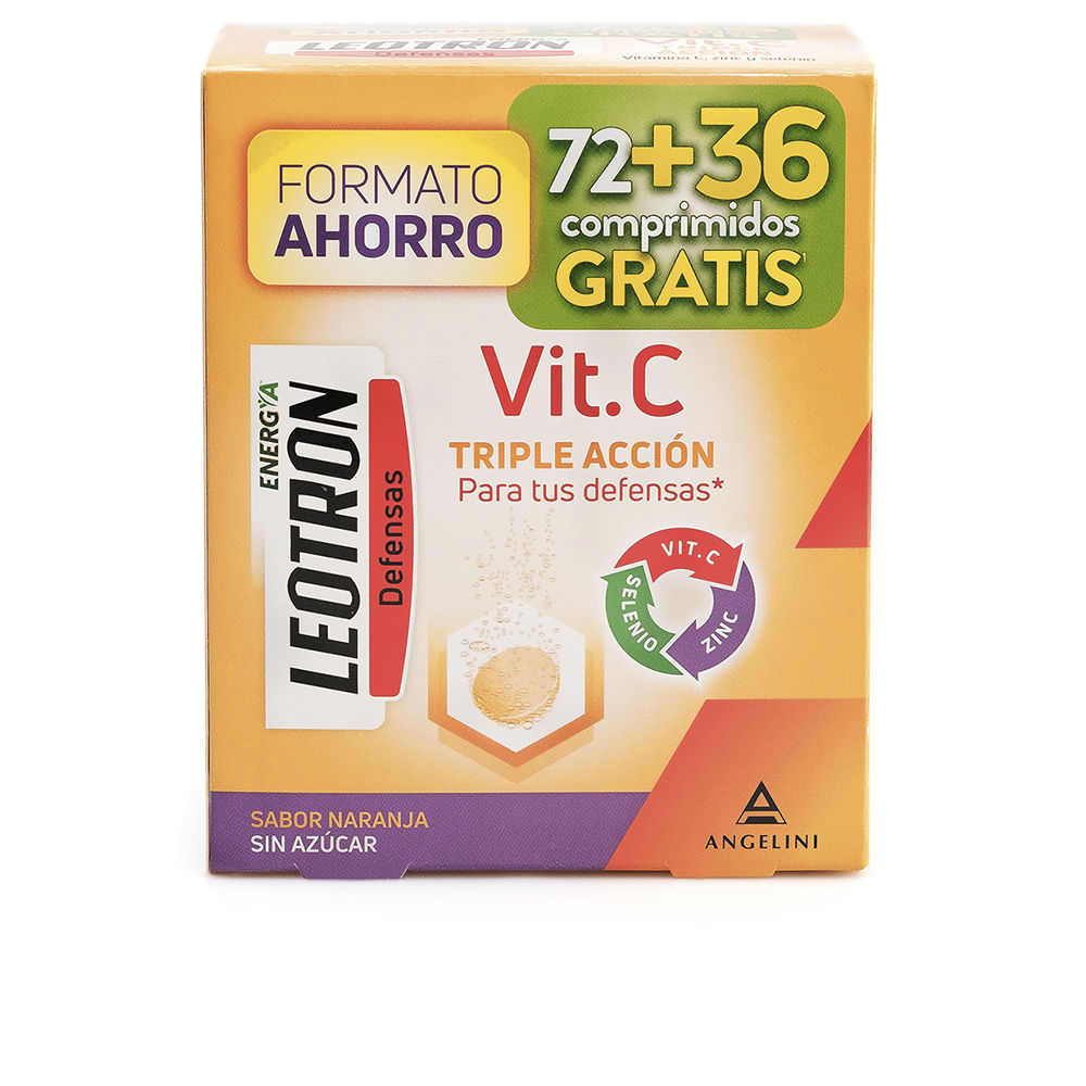 LEOTRON  VITAMIN C triple action effervescent tablets 72 + 36 as a gift #Orange 54 u