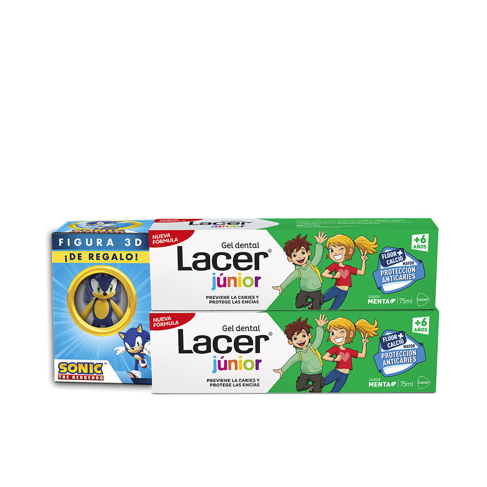 LACER  JUNIOR MINT DENTAL GEL PACK 2 x 75 ml + 3D figure