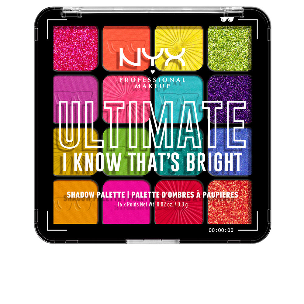 NYX PROFESSIONAL MAKE UP ULTIMATE shadow palette #I know that's bright 16 x 0.83 gr