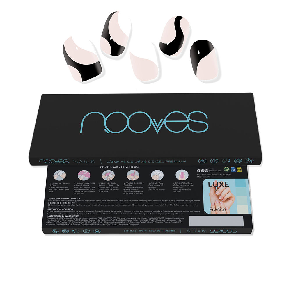 NOOVES  Premium Glam GEL NAIL SHEETS #white cow 20 u