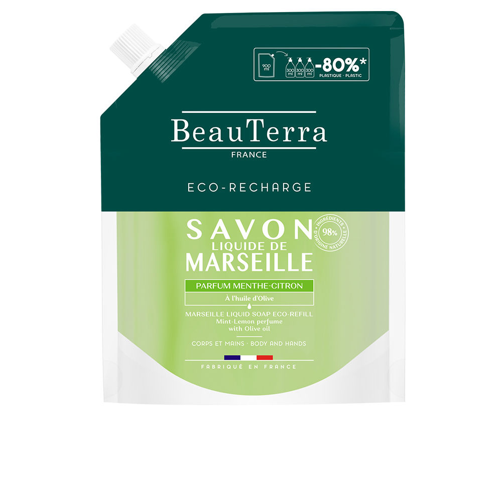 BEAUTERRA  MARSEILLE lemon mint soap refill 900 ml