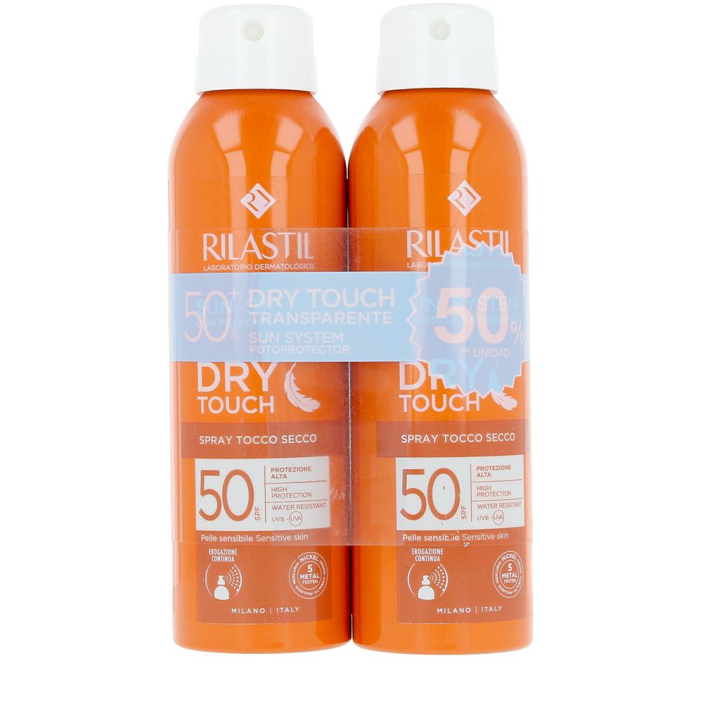 RILASTIL  SUN SYSTEM SPF50+ spray transparente dry touch pack 2 x 200 ml