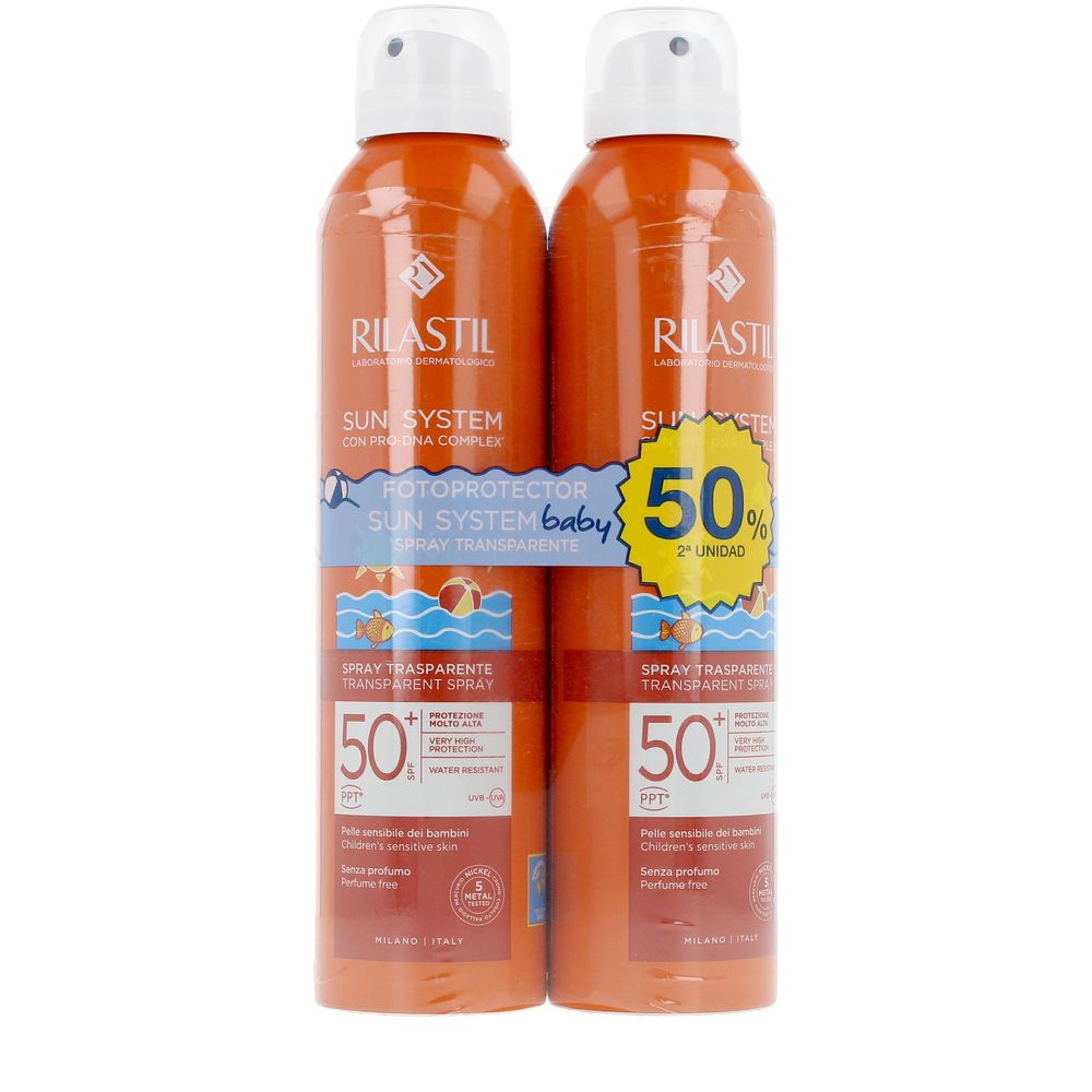 RILASTIL  SUN SYSTEM SPF50+ BABY transparent spray pack 2 x 200 ml