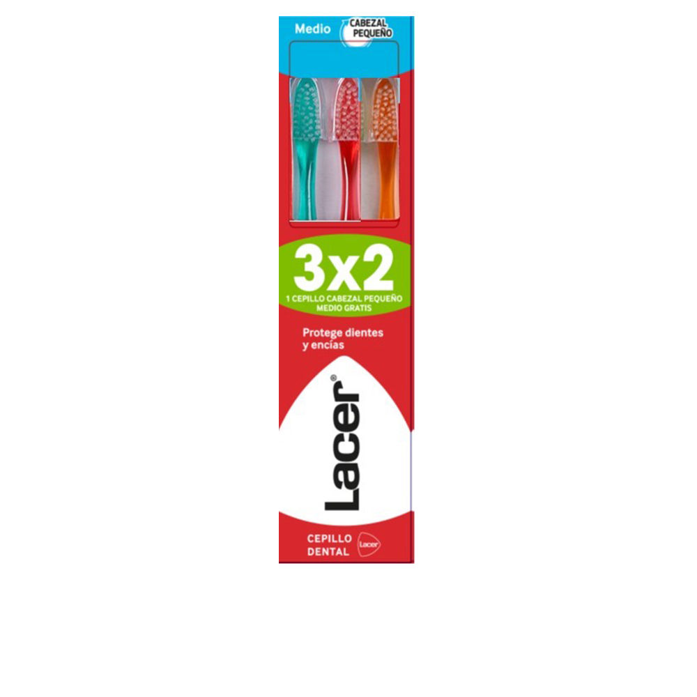 LACER  CEPILLO DENTAL cabezal pequeño medio pack 3 u