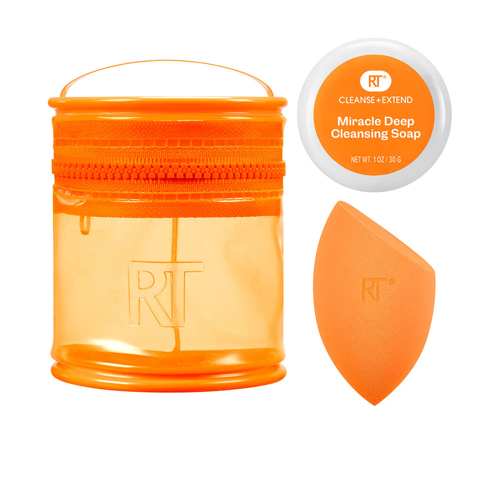 REAL TECHNIQUES  MIRACLE BLEND + CLEANSE CASE 3 pcs