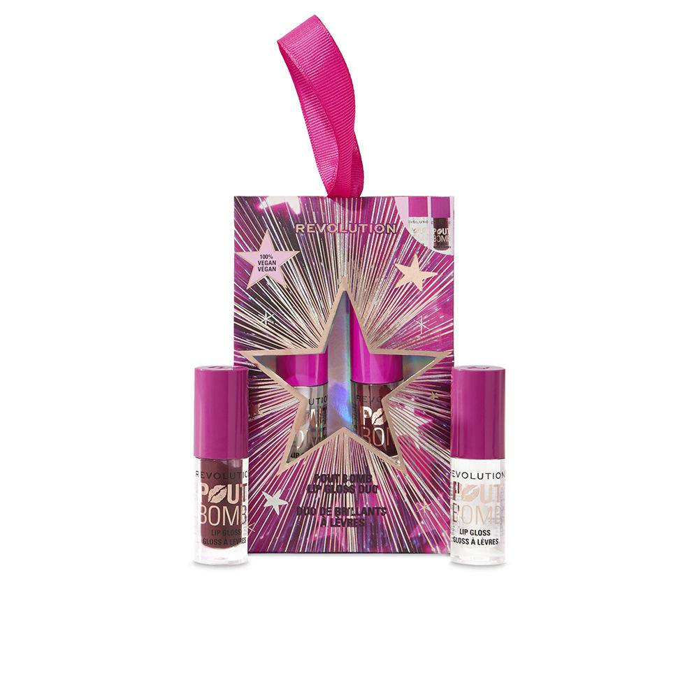 REVOLUTION MAKE UP  POUT BOMB VOLUMIZING LIP GLOSS 2-PACK