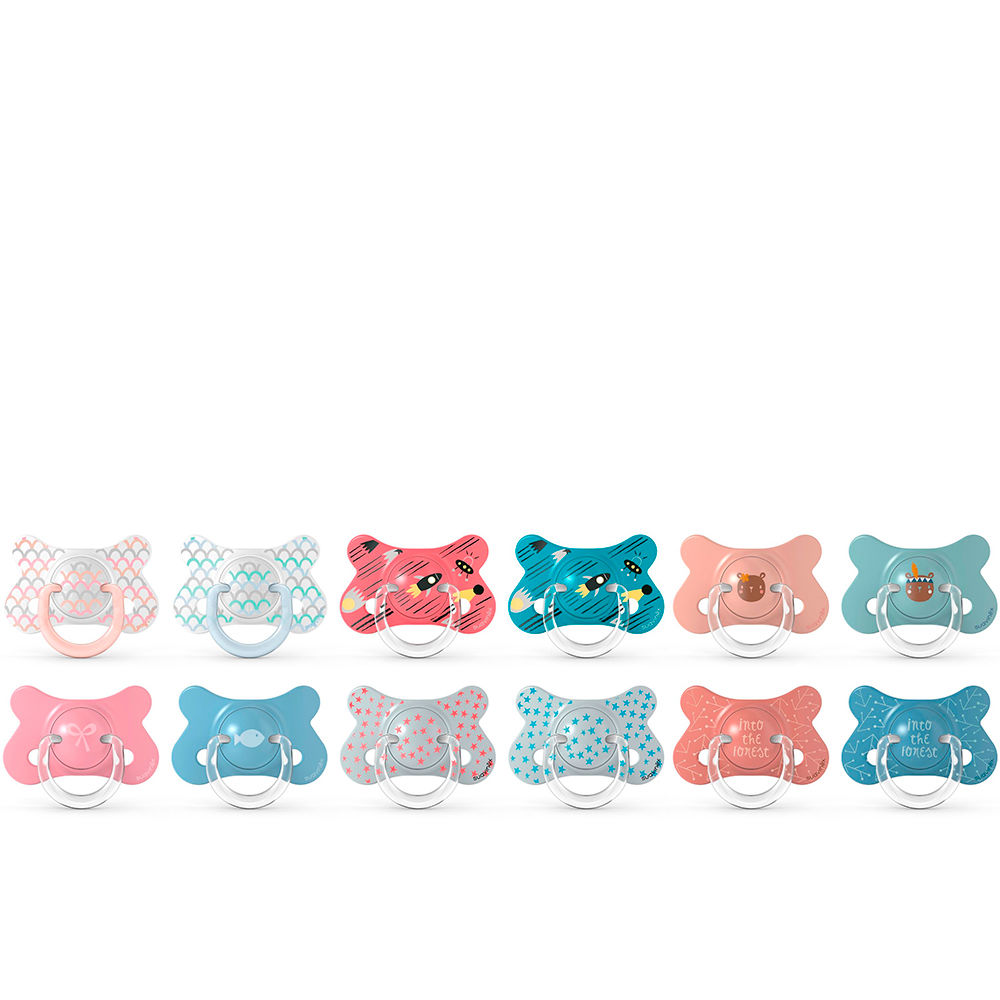 SUAVINEX  Pack of 2 Fusion Silicone Pacifiers with Physiological Teat 4-18M
