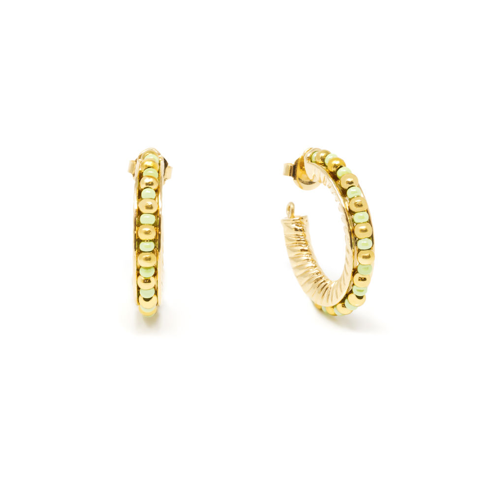 SHABAMA  ETHIOPIA GREEN 3CM earrings #gold glitter 1 u