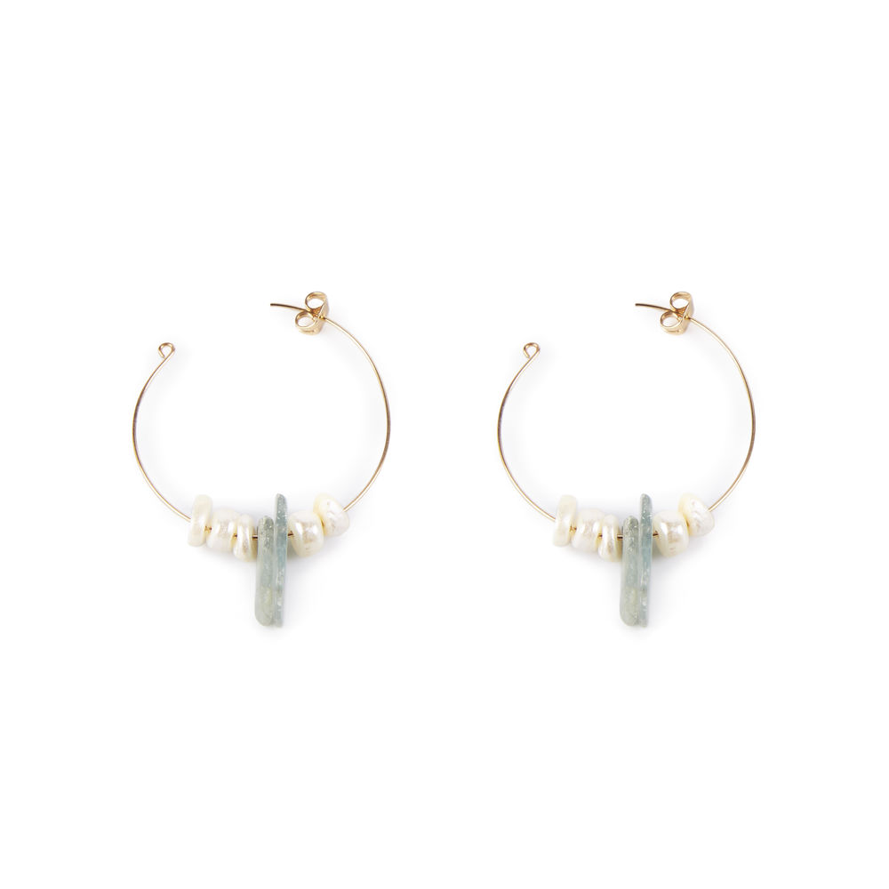 SHABAMA  LAO GREEN 4CM pendientes #oro brillo 1 u